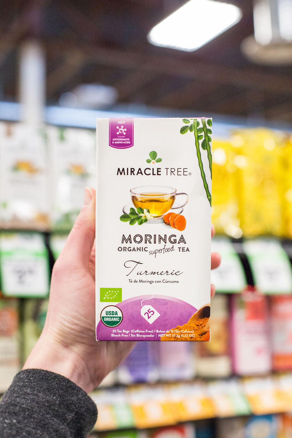 Té de moringa orgánico Miracle Tree, cúrcuma