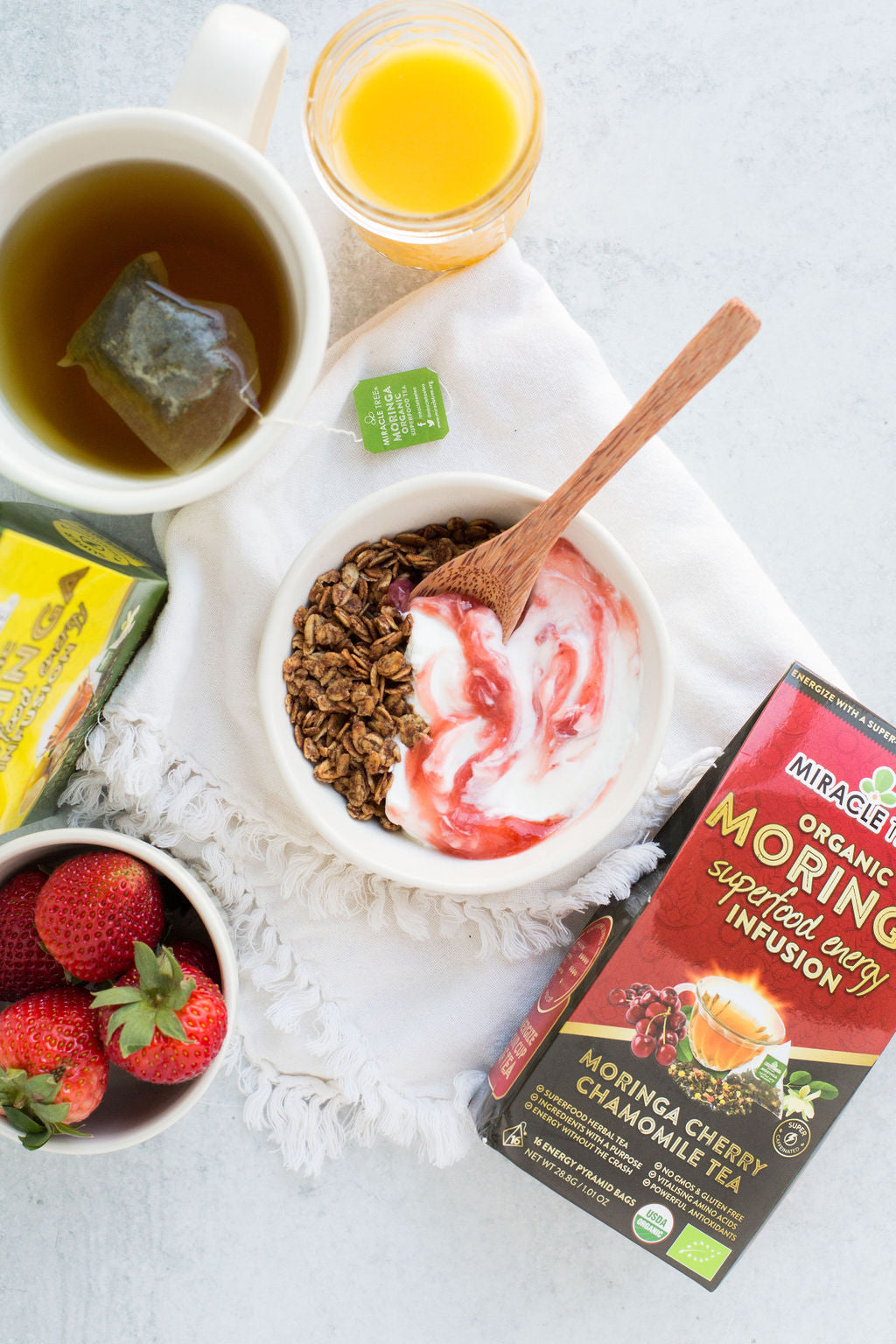 Miracle Tree's Moringa Energy Tea, Cherry Chamomile