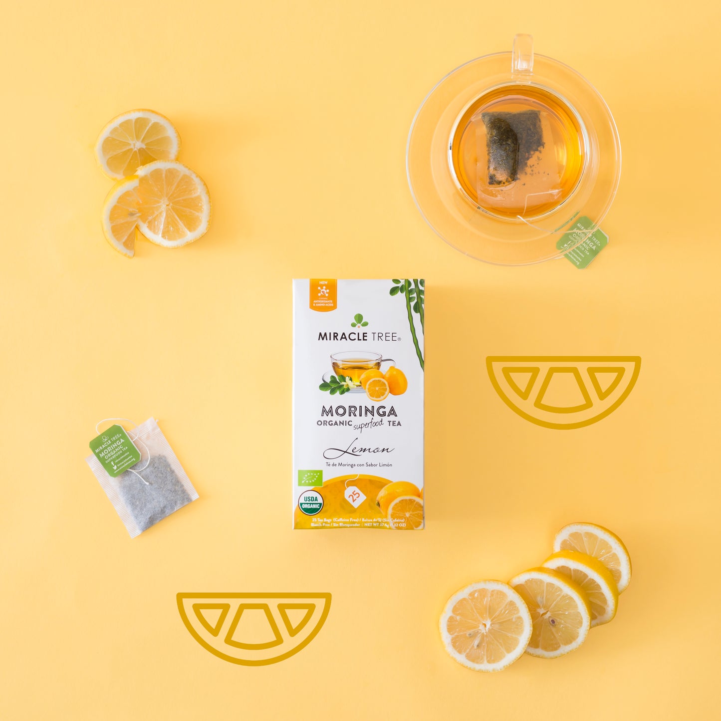 Té de moringa orgánico Miracle Tree, limón