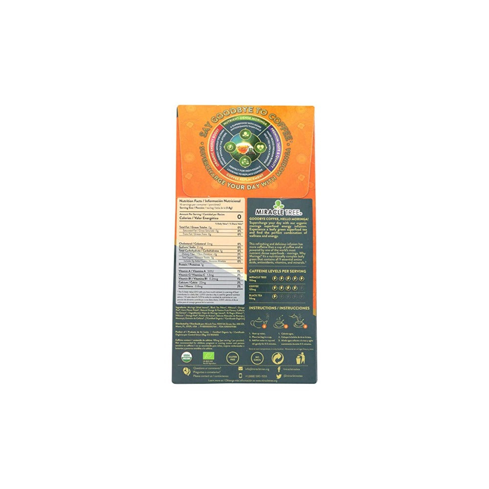 Miracle Tree's Moringa Energy Tea, Orange Passionfruit