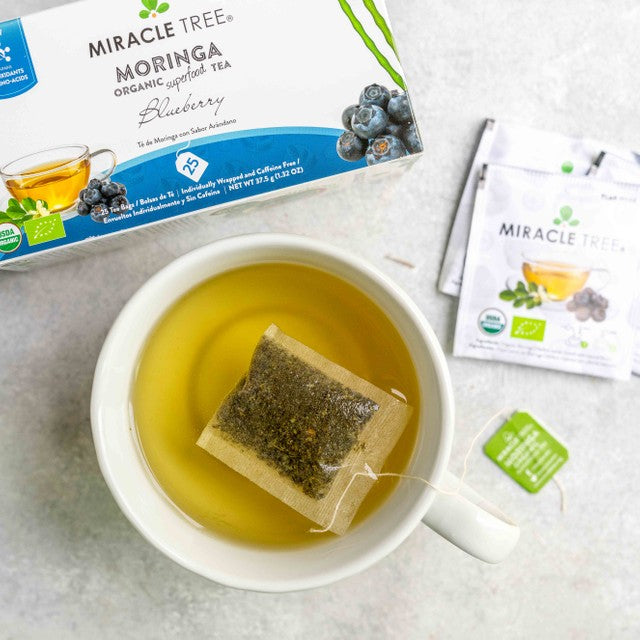 Té de moringa orgánico Miracle Tree, arándano