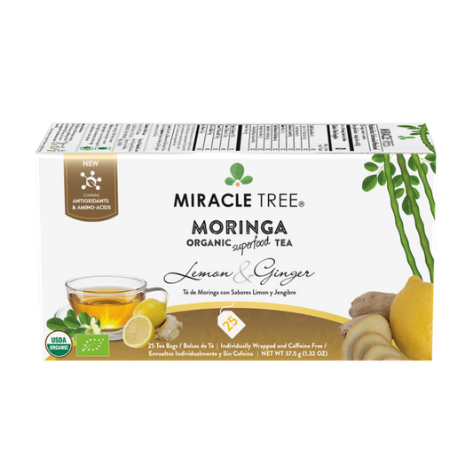 Miracle Tree's Organic Moringa Tea, Lemon & Ginger