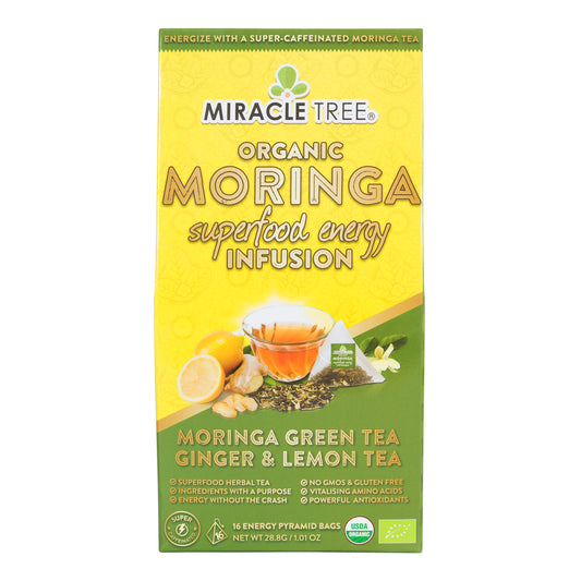 Miracle Tree's Moringa Energy Tea, Ginger Lemon