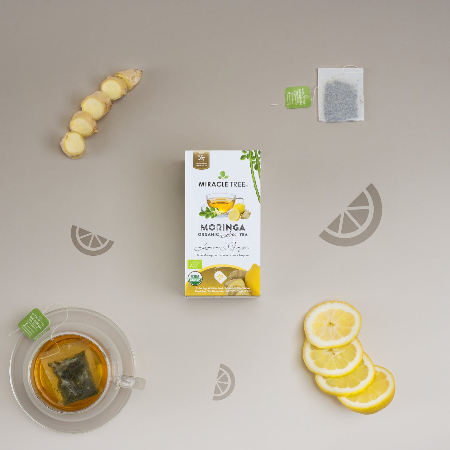 Miracle Tree's Organic Moringa Tea, Lemon & Ginger